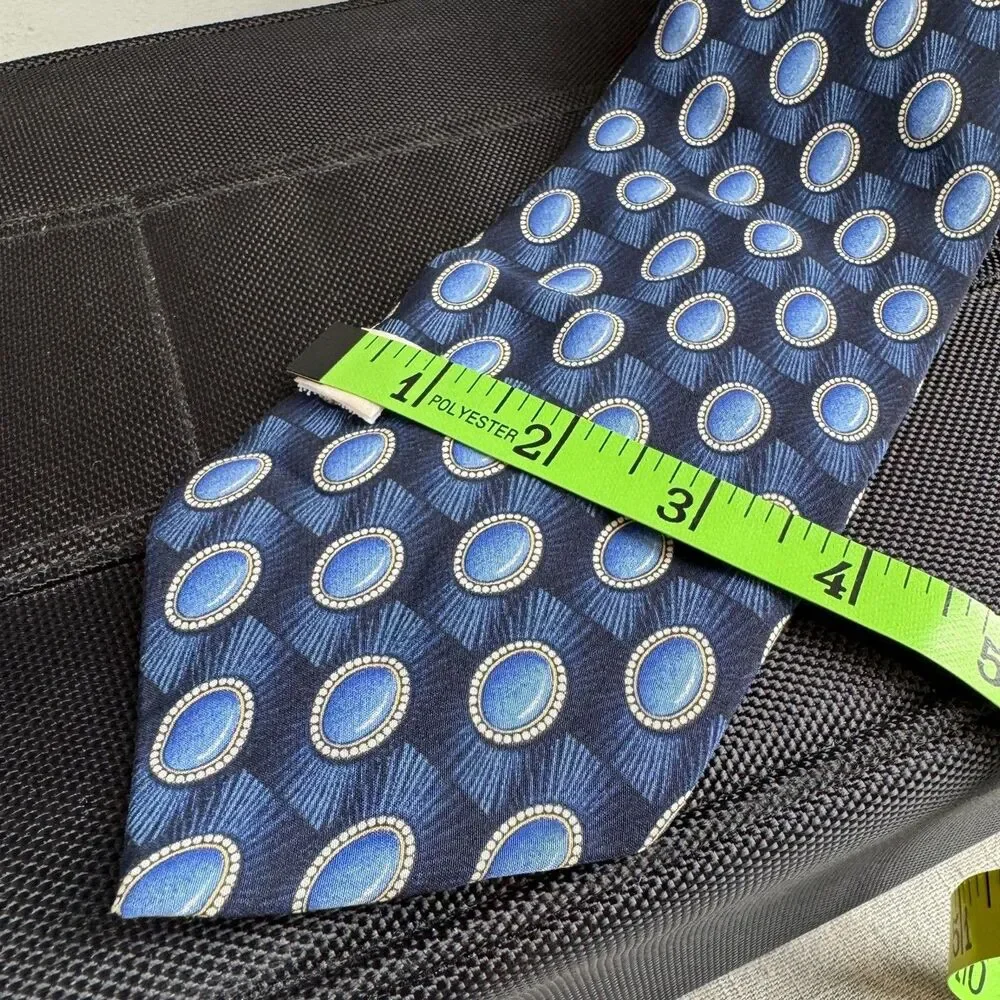 Valentino Cravatte Silk Tie Men's Blue White Stripe 4